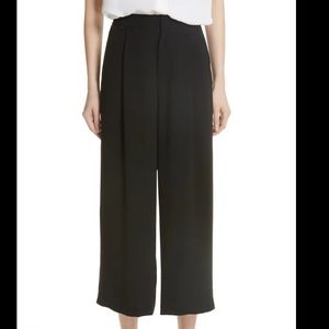 Vince wide leg black crepe cropped pant
